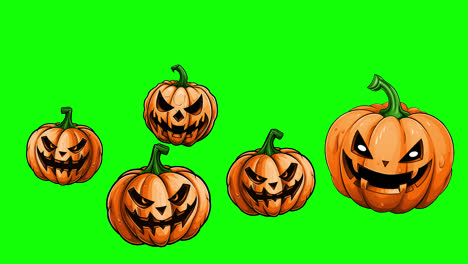 Animación-De-Bucle-De-Calabaza-De-Feliz-Halloween,-Elemento-Conceptual-De-Halloween-Con-Canal-Alfa